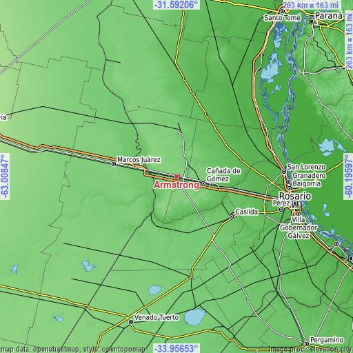 Topographic map of Armstrong