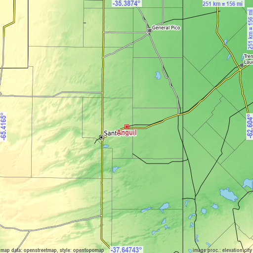 Topographic map of Anguil