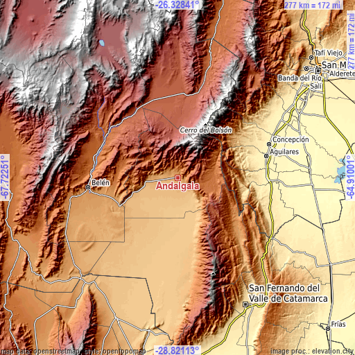 Topographic map of Andalgalá