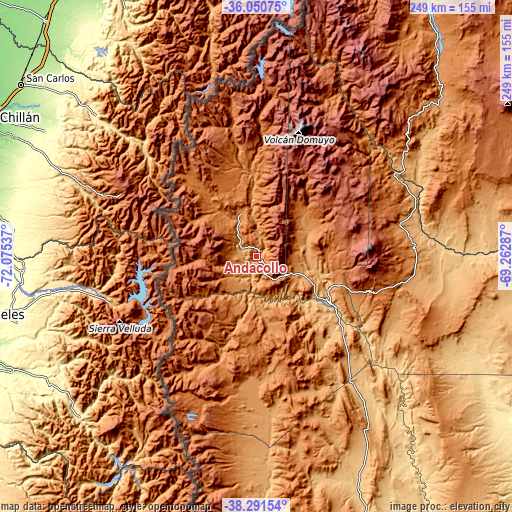 Topographic map of Andacollo