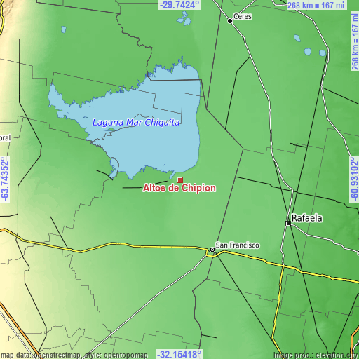 Topographic map of Altos de Chipión