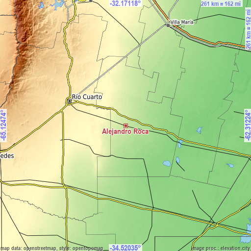 Topographic map of Alejandro Roca