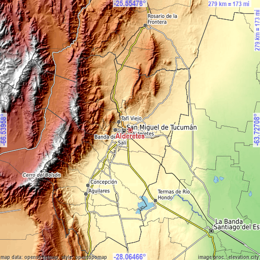 Topographic map of Alderetes