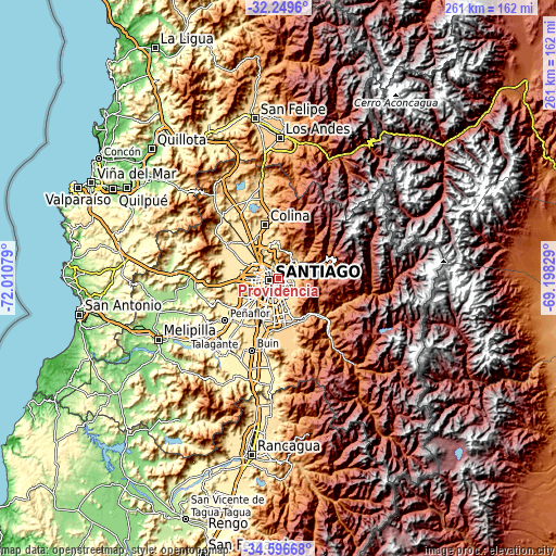 Topographic map of Providencia