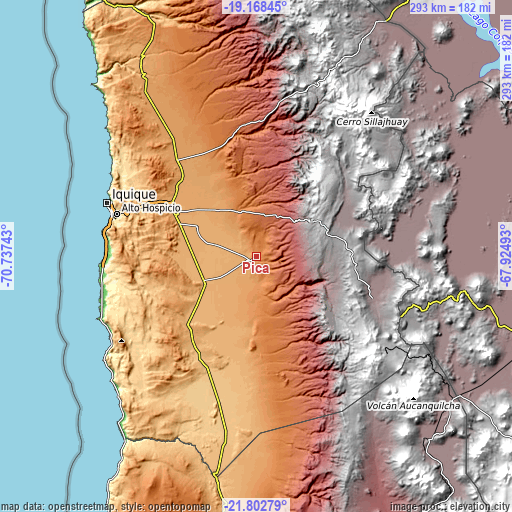 Topographic map of Pica