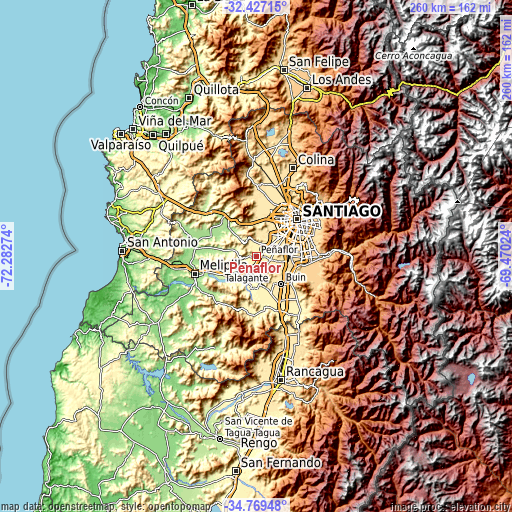 Topographic map of Peñaflor