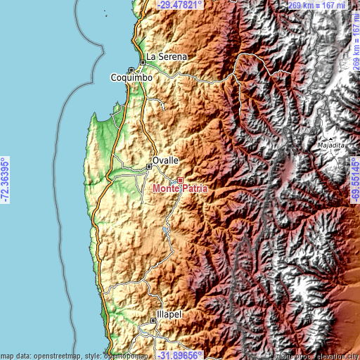 Topographic map of Monte Patria