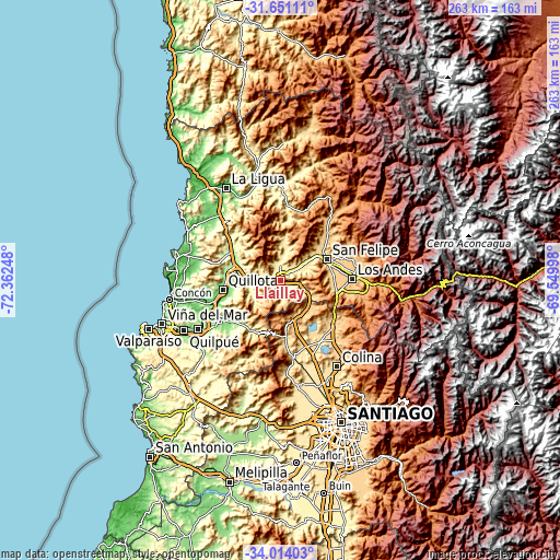 Topographic map of Llaillay