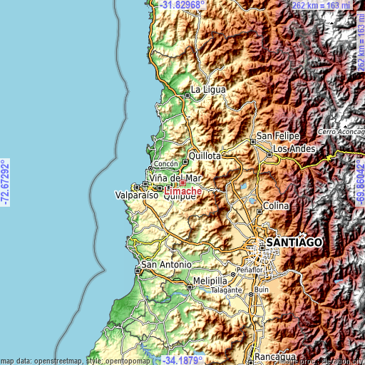 Topographic map of Limache