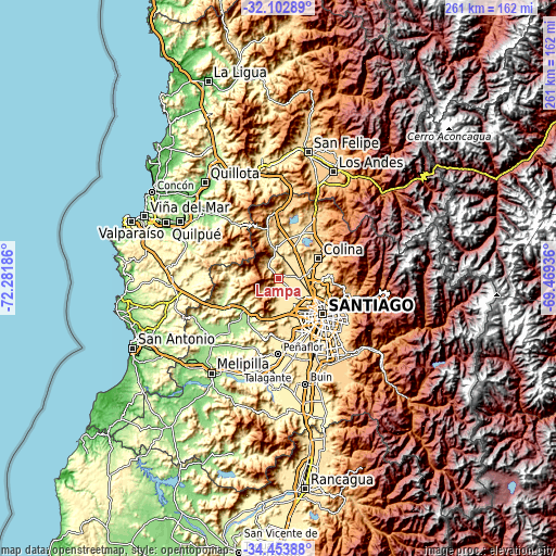 Topographic map of Lampa