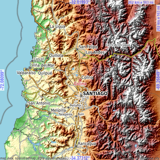 Topographic map of Colina