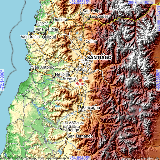 Topographic map of Buin