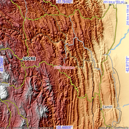 Topographic map of Villa Serrano
