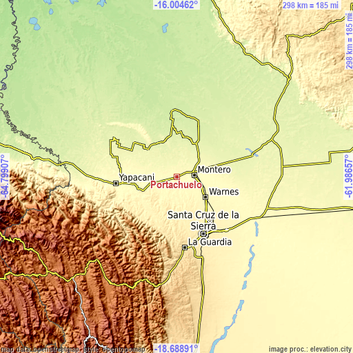 Topographic map of Portachuelo