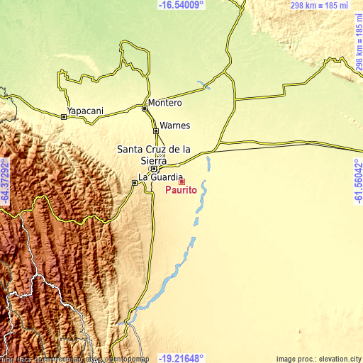 Topographic map of Paurito