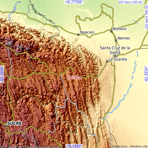 Topographic map of Mairana