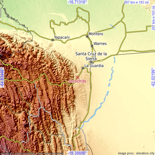 Topographic map of Jorochito