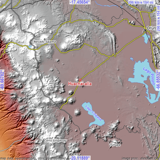 Topographic map of Huachacalla