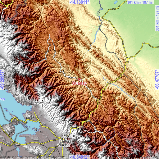 Topographic map of Guanay