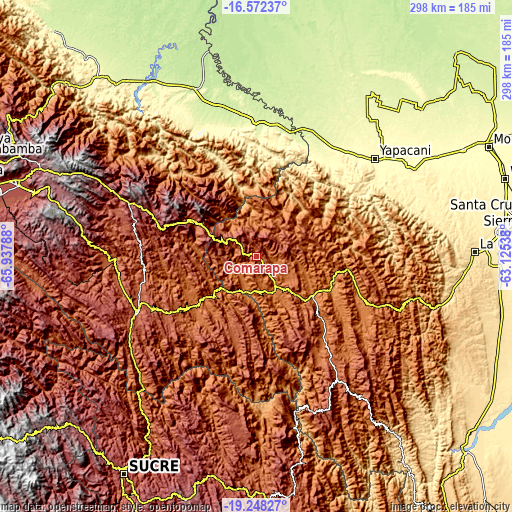Topographic map of Comarapa