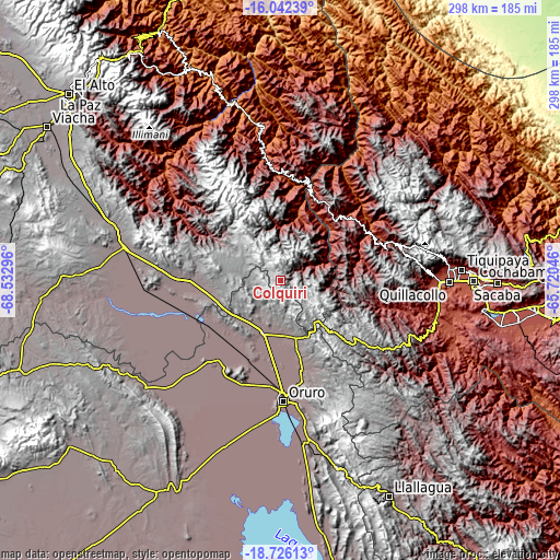 Topographic map of Colquiri