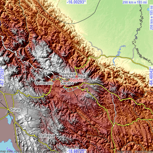 Topographic map of Colomi