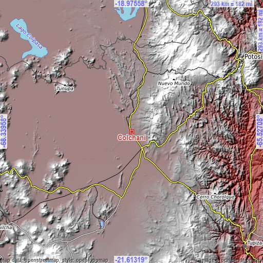 Topographic map of Colchani