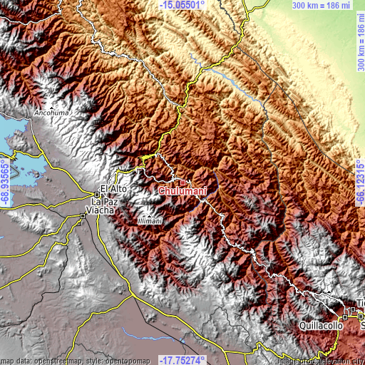 Topographic map of Chulumani