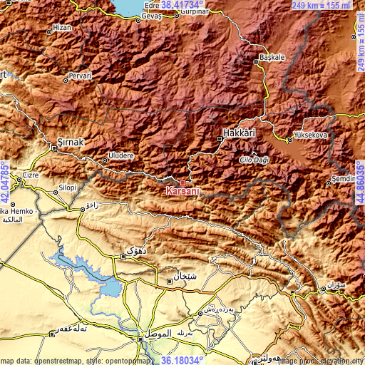 Topographic map of Karsani