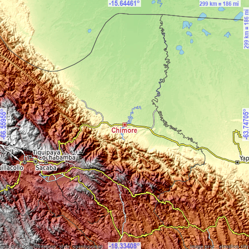 Topographic map of Chimoré