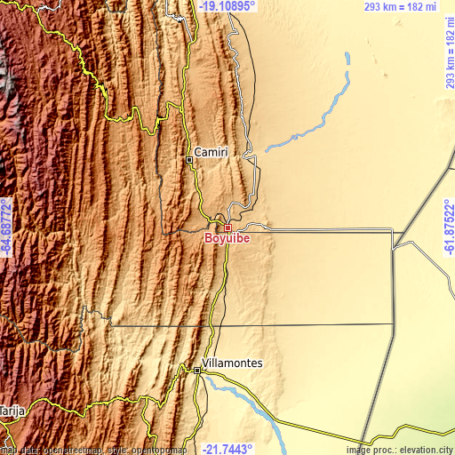 Topographic map of Boyuibe