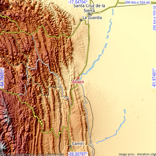 Topographic map of Abapó