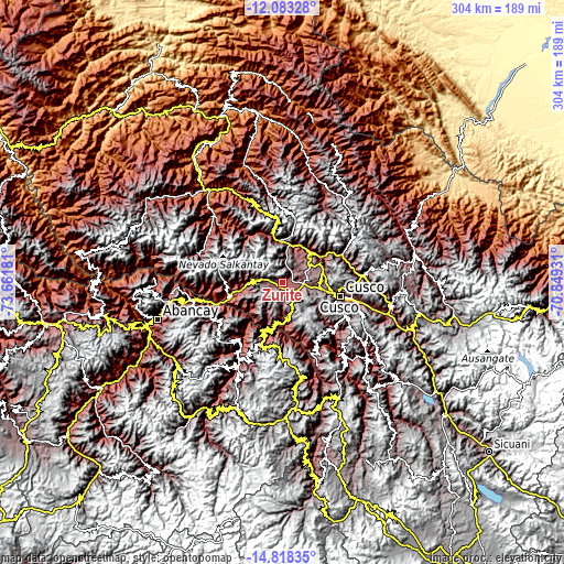 Topographic map of Zurite