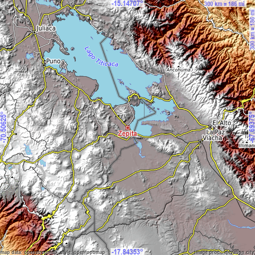 Topographic map of Zepita
