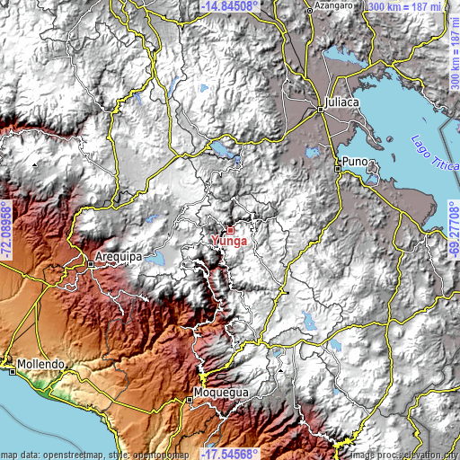 Topographic map of Yunga