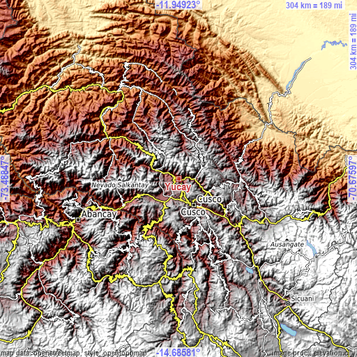 Topographic map of Yucay