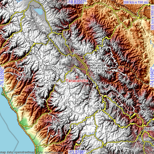 Topographic map of Yanacancha