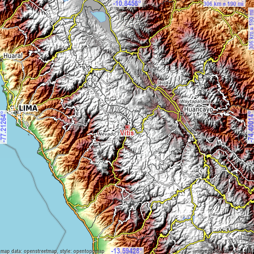 Topographic map of Vitis