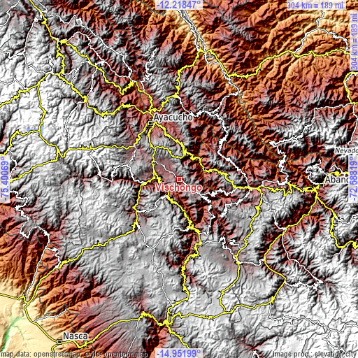 Topographic map of Vischongo