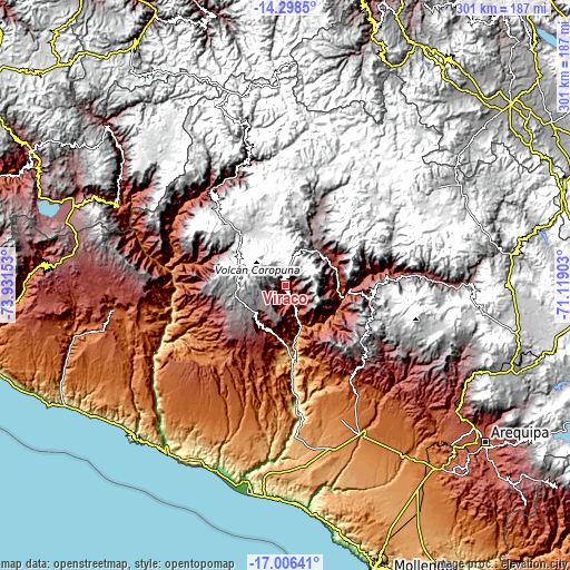 Topographic map of Viraco