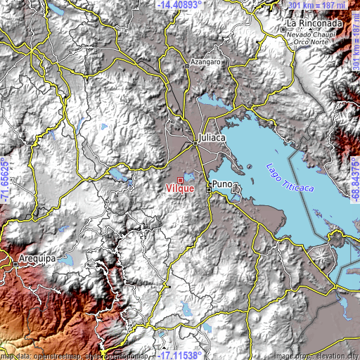 Topographic map of Vilque