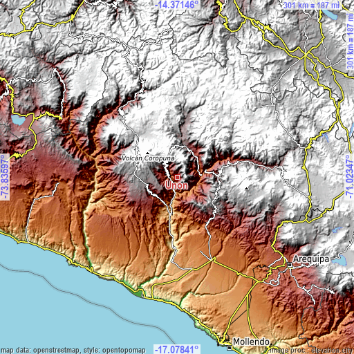 Topographic map of Uñon