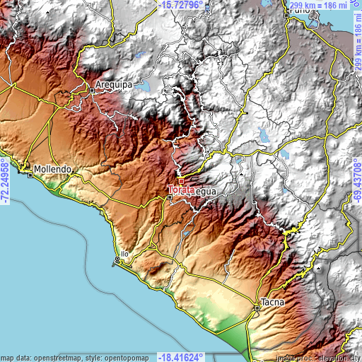 Topographic map of Torata