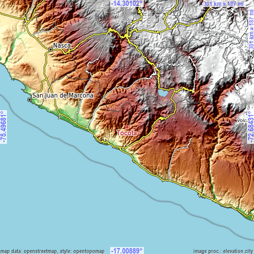 Topographic map of Tocota