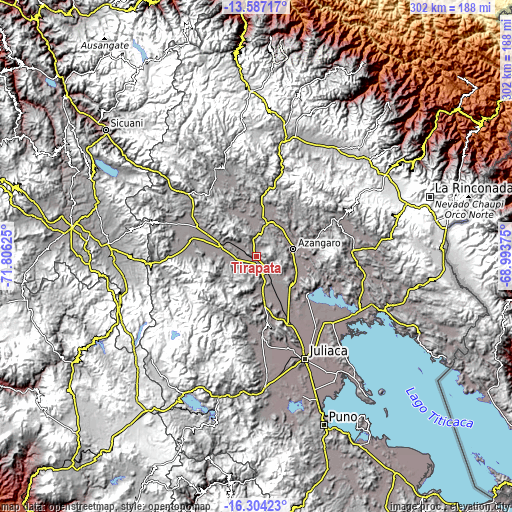 Topographic map of Tirapata