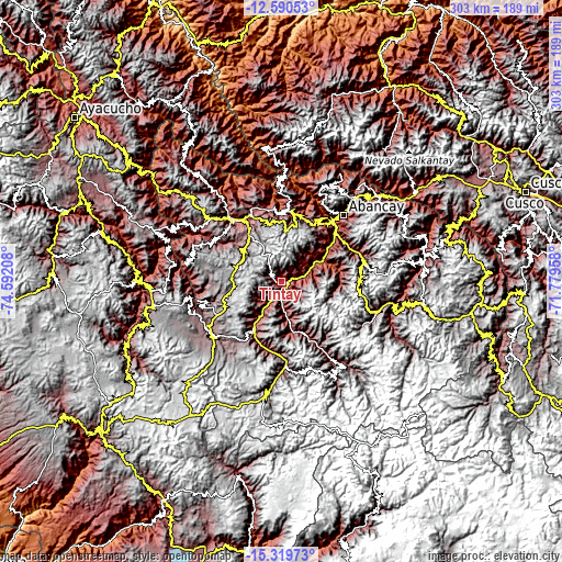 Topographic map of Tintay