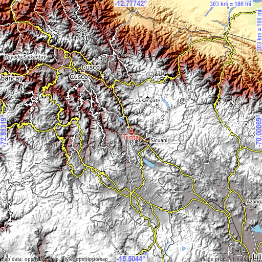 Topographic map of Tinta