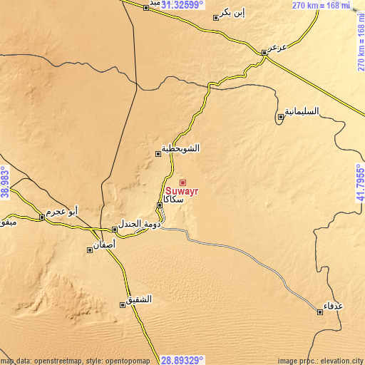 Topographic map of Şuwayr