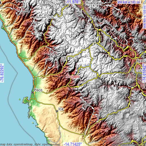 Topographic map of Ticrapo