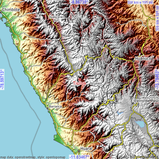 Topographic map of Ticllos